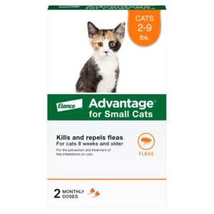 advantage topical cat flea treatment and prevention for small cats 2-9 lbs. | apply flea drops monthly | 2 treatments