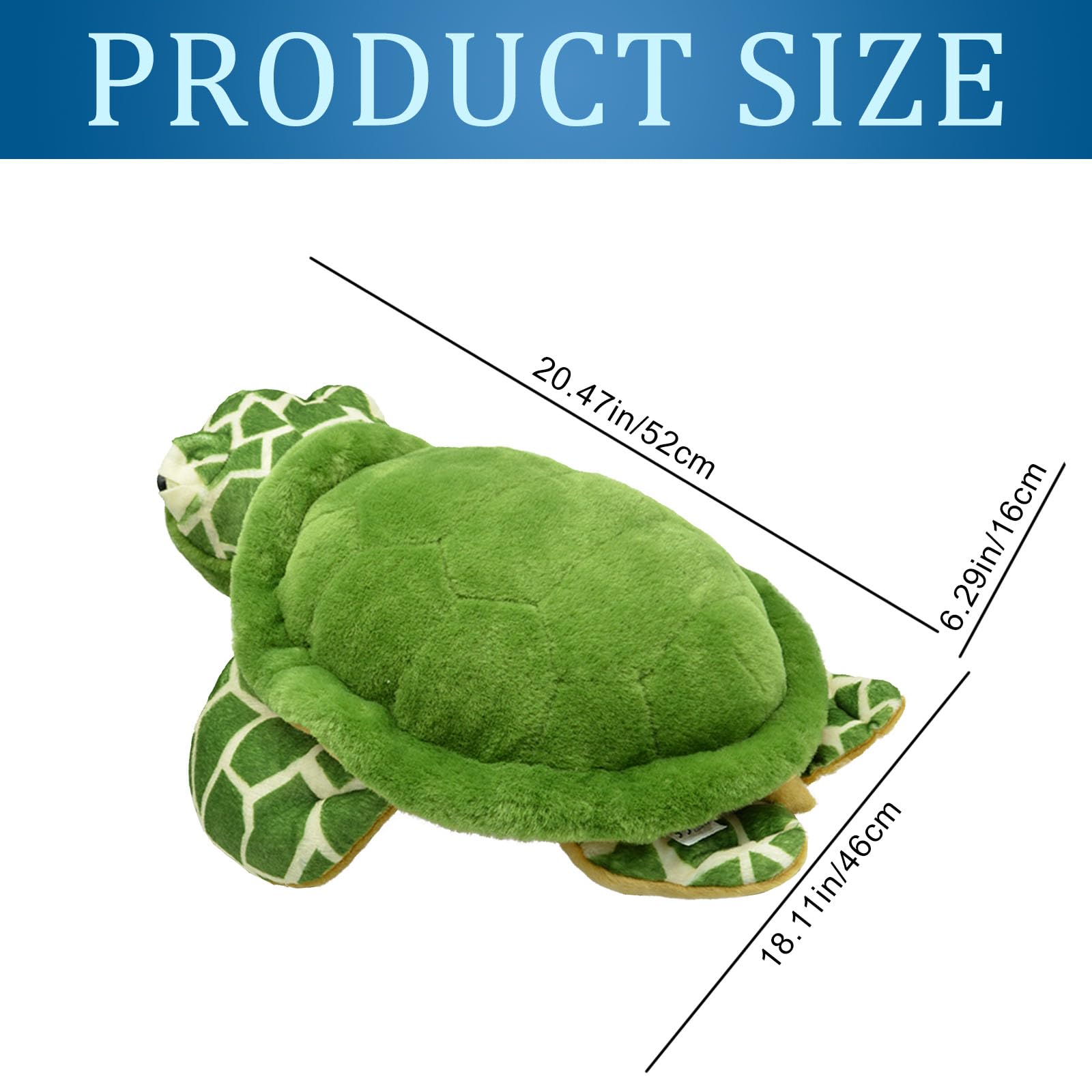 make my day Large Plush Turtle 21'' Stuffed Sea Turtle Plush Turtles Soft Big Stuffed Turtle Pillow Toys Tortoise Hugging for Christmas, Valentine, Birthday, Green