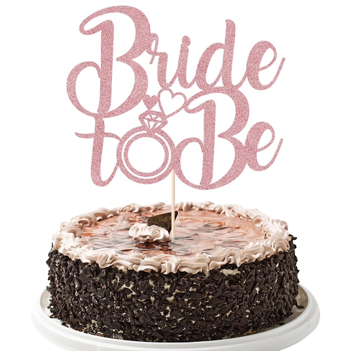 YUINYO Bride to Be Cake Topper Bridal Shower Cake Topper,for Wedding Shower/Engagement/Bachelorette/Hen Party Decorations/Birthday Party Cake (Rose gold)