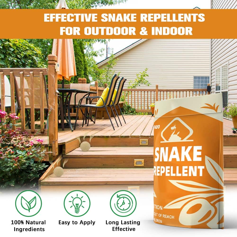 Pufado Snake Repellent for Yard Powerful, Keep Snake Away Repellent for Outdoors, Snake Repellant for Outdoors Pet Safe, Yard Snake Out Repellant, Snake Deterrent Indoor and Home Effectively-8 Pack