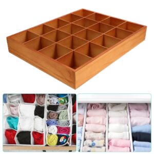 DEARMAMY 20 Compartment Wooden Storage Box Stable Practical Underwear Storage Case Socks Organizer Sundries Container Storage Box for Socks Panties