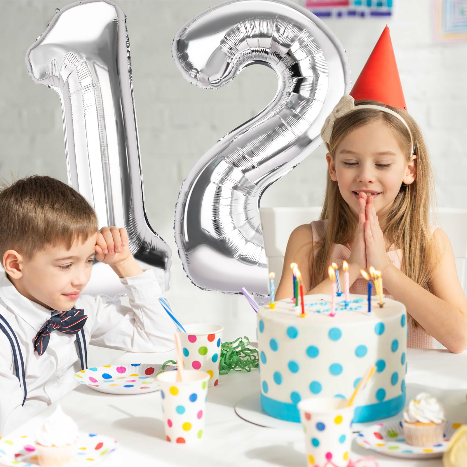 Number 2 Balloons 40 Inch Large Helium Foil Mylar Balloons For Birthdays Party Decorations/Wedding/Anniversary/Graduations/Baby Shower (Silver)