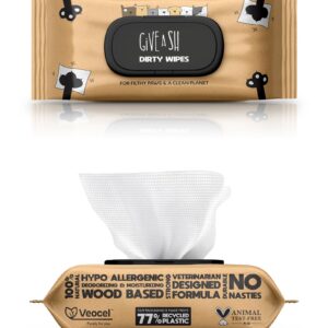 G.A.S Plant-Based Full Body Pet Wipes for Dogs & Cats - Vet-Designed & Hypoallergenic Dog Wipes - Cleaning & Deodorizing Wipes for Pets - Wood-Based & Earth-Friendly - Pack of 100 Wipes