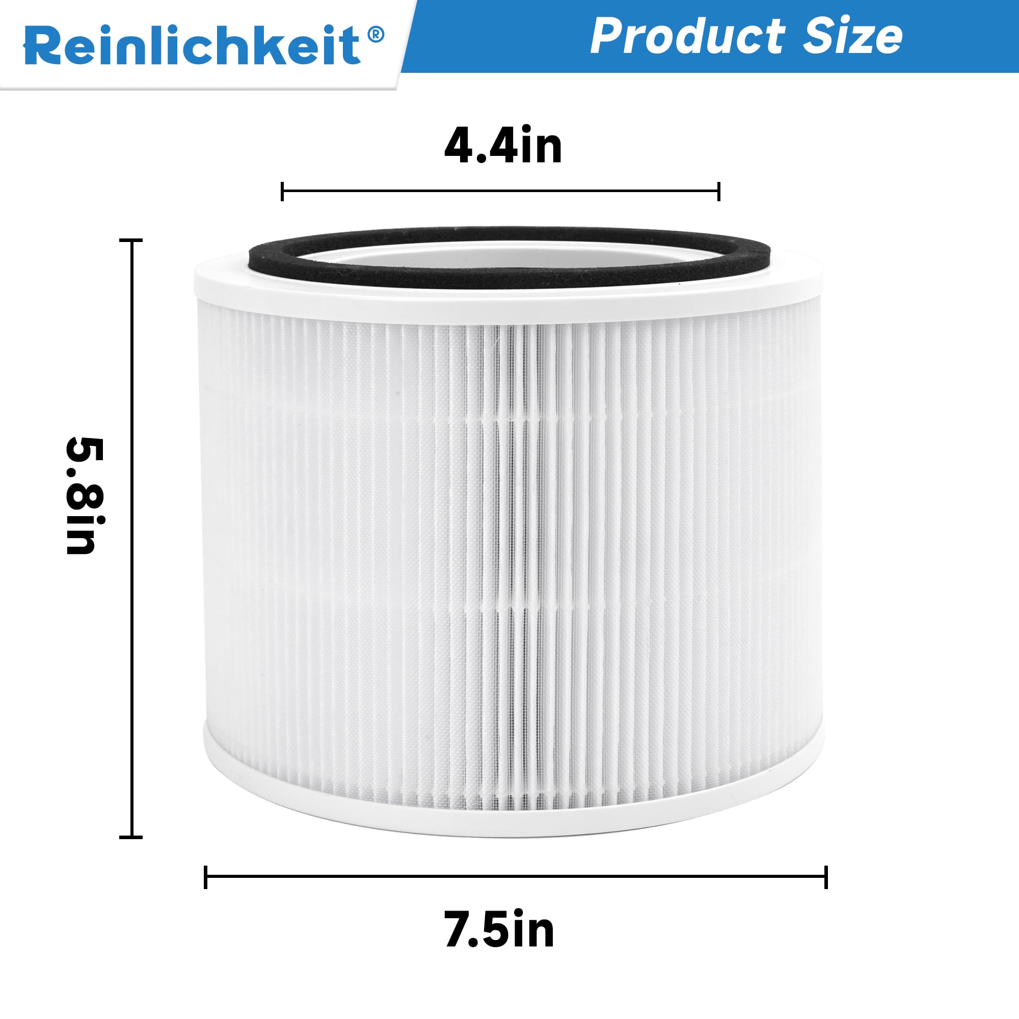 Reinlichkeit HEPA 14 Replacement Filter Compatible with Puro 240 Air Purifier, 3-in-1 True HEPA Filter Replacement, Model 14, 4 Pack