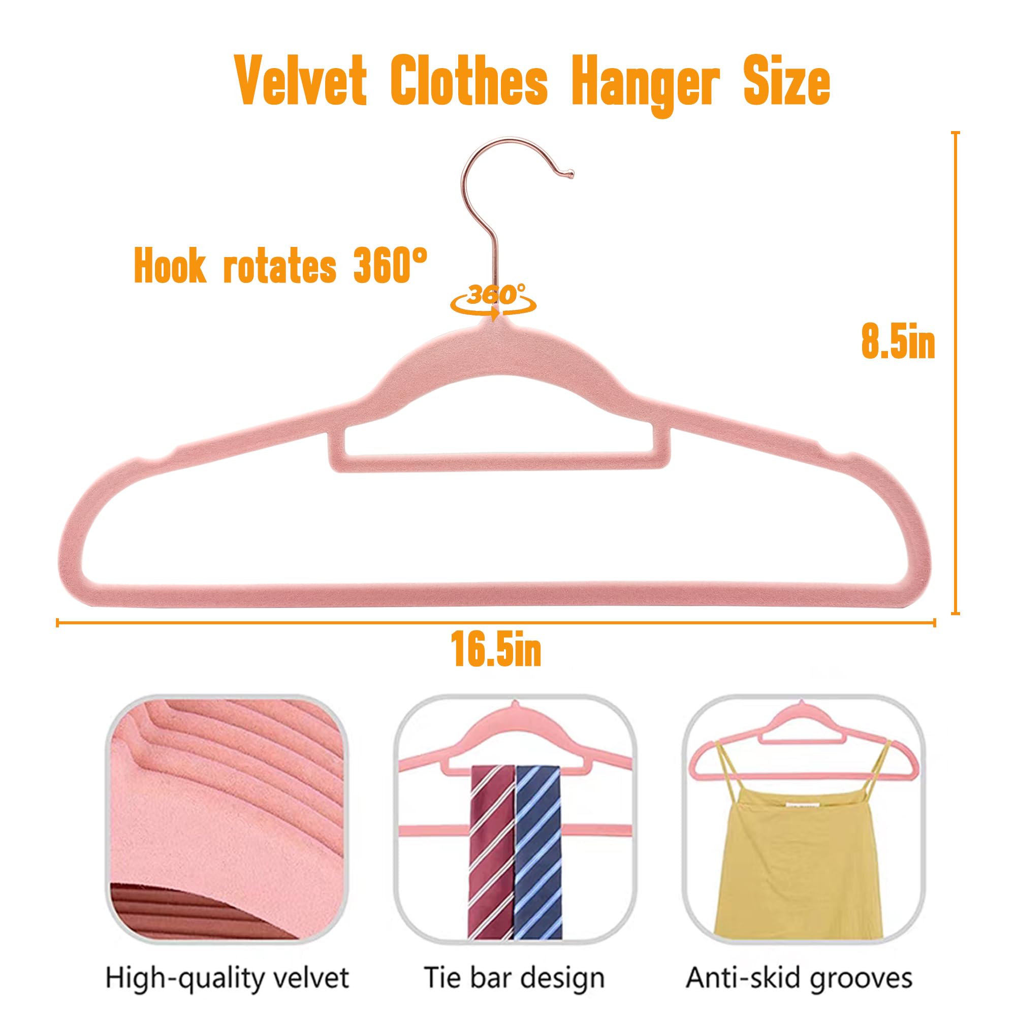 BGRQRIQ Pink Velvet Hangers 30 Pack,Clothes Hangers Velvet,Hangers Space Saving,Velvet Hangers Non Slip,Coat Hanger,Shirt Hangers,Adult Hangers 16.5 in with Tie Bar for Coat,Shirt (Pink, 30)