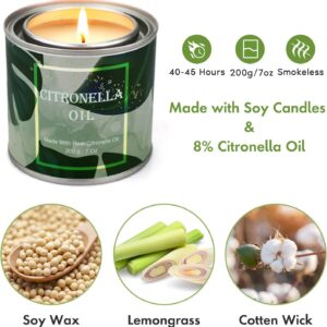 4 Pack Citronella Candles Outdoor, 28 Oz 200 Hours Burn Scented Citronella Candles, Large Citronella Candle Set with Fresh Citronella Oil and Natural Soy Wax for Camping, Garden, Patio, Yard, Balcony