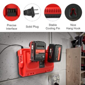 TeenPower Upgraded 18V 6.0Ah Batteries Replacement for Milwaukee M-18 Battery 2Pack and 1 Charger Combo(2-Port)