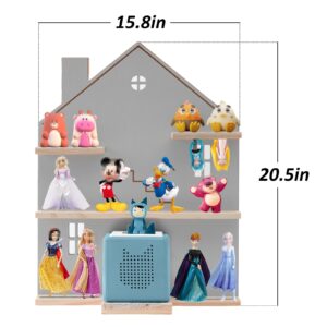 YUXSM Tonie Shelf House for Toniebox,Toniebox Storage for Compatible with Tonie Accessories, Tonie Characters and Tonie Figures,Display Collection, Display Dolls(Grey)