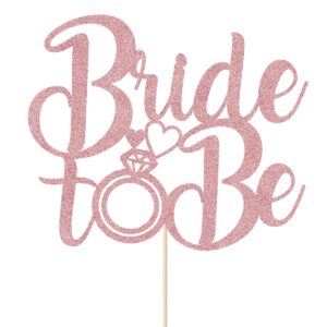 YUINYO Bride to Be Cake Topper Bridal Shower Cake Topper,for Wedding Shower/Engagement/Bachelorette/Hen Party Decorations/Birthday Party Cake (Rose gold)