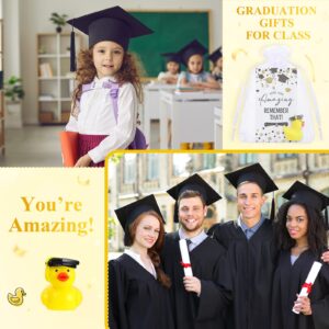 Chunful 24 Sets 2025 Graduation Gifts Resin Graduation Duck Funny Graduation Ducks with Inspirational Congratulation Cards Organza Bags for School Student College Son Daughter Graduation Party