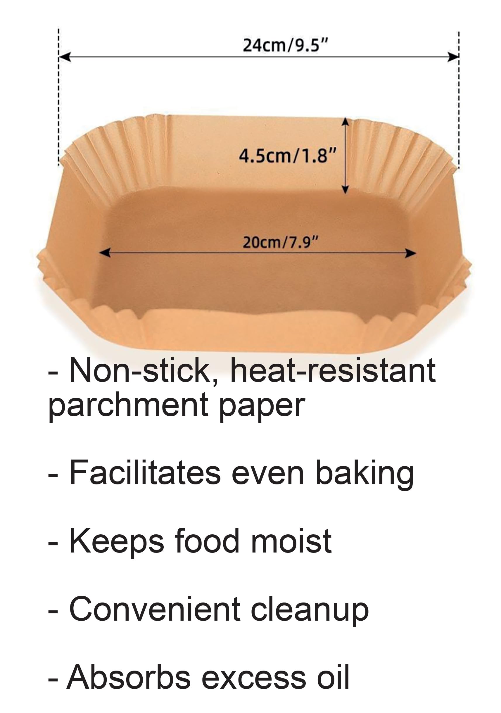 Generic Air Fryer Liners 100 PCS, Premium Parchment Paper for 5-7 Qt Air Fryer Baskets, Oven Safe up to 450°F, Greaseproof & Non-Stick, Easy Cleanup, Multi-Use, unbleached