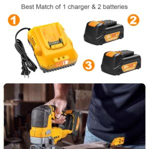 TeenPower Upgraded 20V 6.0Ah Battery Replacement for Dewalt 20v Battery 2Pack with DCB112 Charger Combo