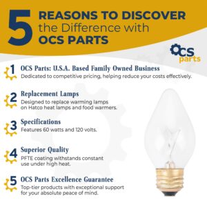 OCS Parts Hatco 02.30.043.00 Replacement Light Bulbs | 60W Torpedo Shape Replacement Lamps for Hatco Food Warmers (2-Pack)