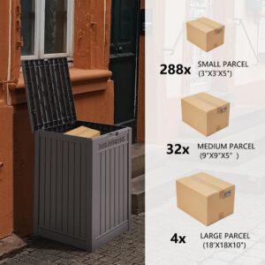 ROJIK Deck Box - Weatherproof Outdoor Package Delivery Box, Lockable Storage Container for Porch, Large Double-Wall Resin Deck Box - Securely Store Incoming Packages