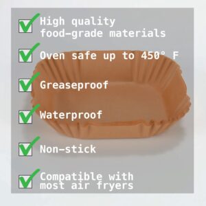 Generic Air Fryer Liners 100 PCS, Premium Parchment Paper for 5-7 Qt Air Fryer Baskets, Oven Safe up to 450°F, Greaseproof & Non-Stick, Easy Cleanup, Multi-Use, unbleached