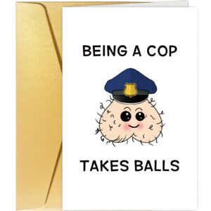 spercy funny police academy graduation card, police graduation card, police officer congratulation card