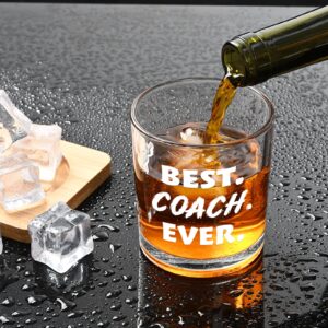 Futtumy Best Coach Ever Whiskey Glass, Coach Gifts for Men, Basketball Coach Gifts, Baseball Coach Gifts, Best Coach Gifts for Soccer Softball Volleyball, 10 Oz