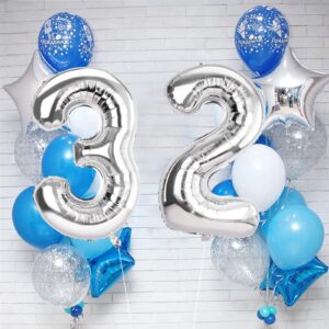 Number 2 Balloons 40 Inch Large Helium Foil Mylar Balloons For Birthdays Party Decorations/Wedding/Anniversary/Graduations/Baby Shower (Silver)