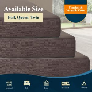 Premium Tri-Fold Mattress by Homease| Folding Foam Mattress Sofa Bed with Washable Cover| Convertible Chair Bed for Home Guest, Room, Office| Travel-Friendly Portable Foldable Mattress (Full)