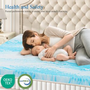 Mattress Topper Queen - 2 Inch Memory Foam Mattress Topper Queen Cooling Gel Infusion CertiPUR Certified