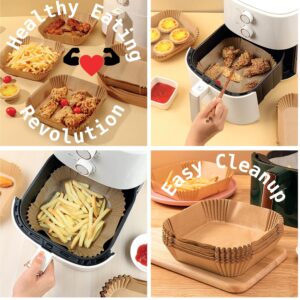 Generic Air Fryer Liners 100 PCS, Premium Parchment Paper for 5-7 Qt Air Fryer Baskets, Oven Safe up to 450°F, Greaseproof & Non-Stick, Easy Cleanup, Multi-Use, unbleached