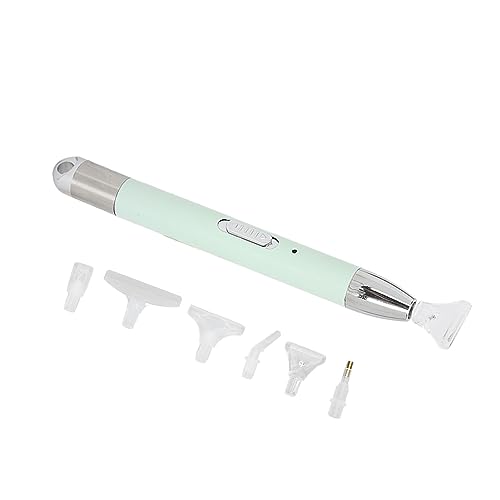 Luminous Rhinestone Painting Pen Ergonomic Rechargeable Embroidery Bead Picker Tool with 6 Heads Green