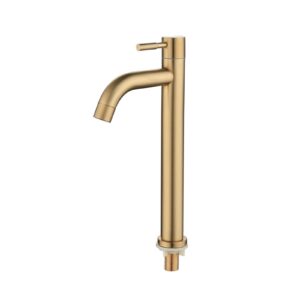 golden bathroom basin single hole cold handle shower head faucet bath for kitchen sink water tap sus304 toilet hardware (color : high)