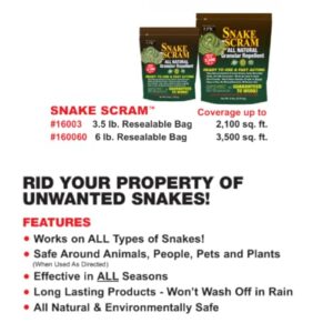 Snake Scram All Natural Granular Repellent - All-Natural, Animal, People and Pet Safe Granule from EPIC Repellents (6 lb)