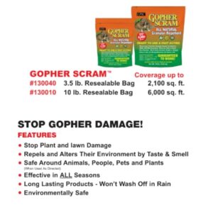 Gopher Scram All Natural Granular Repellent - All-Natural, Animal, People and Pet Safe Granule from EPIC Repellents (10 lb Bag)