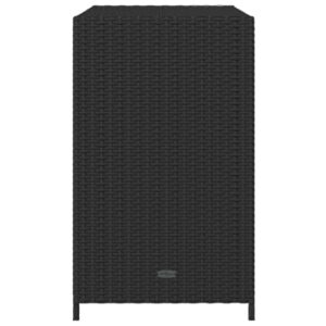 Gecheer Patio Storage Cabinet Outdoor Garden Storage Organizers Black 32.7" x 17.7" x 29.9" Poly Rattan 0223021C