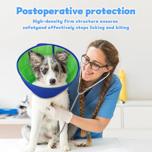 Soft Dog Cone Recovery Collars & Cones After Surgery for Medium Large Dogs, Comfy Ecollars to Stop Licking, Adjustable, Dog Ecollars for Recovery Plastic: Superior Support Fabric: Soft Comfort