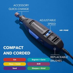 Dremel 3100-2/60 Variable Speed Rotary Tool Kit- 2 Attachments and 60 Accessories, Ideal for a Variety of Crafting and DIY Projects- Cutting, Sanding, Grinding, Polishing, Drilling, and Engraving