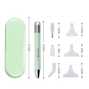 Luminous Rhinestone Painting Pen Ergonomic Rechargeable Embroidery Bead Picker Tool with 6 Heads Green