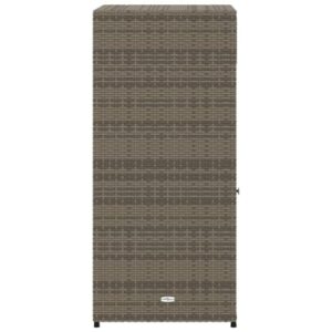 Gecheer Patio Storage Cabinet Outdoor Garden Storage Organizers Gray 21.7"x21.7"x43.7" Poly Rattan 0223078C 0224078C