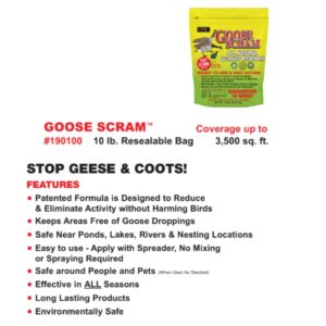 EPIC REPELLENTS 190100 Goose Scram All Natural, Animal, People and Pet Safe Granular Repellent, Removed Attribution