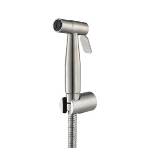 Handheld Toilet Bidet Sprayer, Stainless Steel Bidet Faucet, Bathroom Wall Mount Sprayer, Self Cleaning Bidet Hygienic Shower,Gun Metal Gray (Color : Brushed)