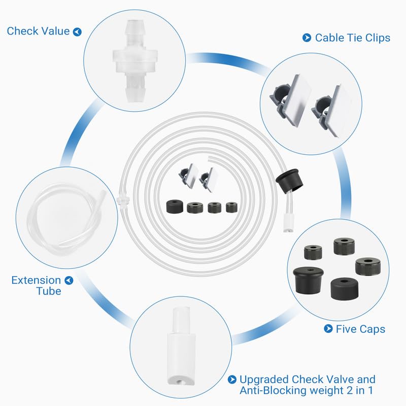 Yofidra Sink Soap Dispenser Extension Tube Kit, Upgraded 47" Under Counter Kitchen Sink Dish Soap Dispenser Hose with Check Valve for Prevent Backflow