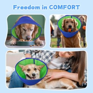 Soft Dog Cone Recovery Collars & Cones After Surgery for Medium Large Dogs, Comfy Ecollars to Stop Licking, Adjustable, Dog Ecollars for Recovery Plastic: Superior Support Fabric: Soft Comfort