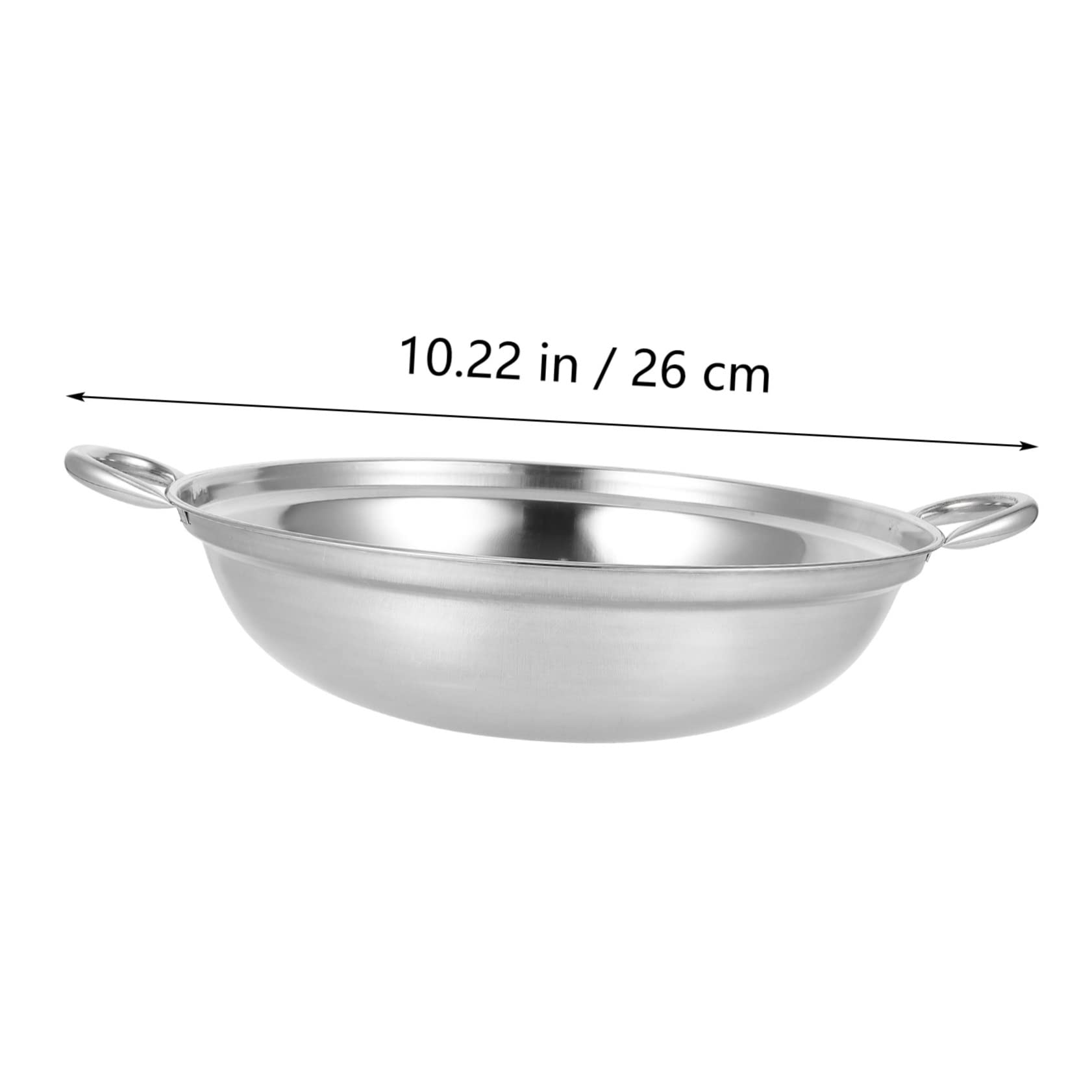 Mikinona 2 Pcs Stainless Steel Hot Pot with Handles Spill Thicken Cooking Pot for Kitchen for Shabu Shabu Boiling Dual Use Induction Cooktop Gas Stove