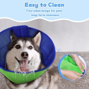 Soft Dog Cone Recovery Collars & Cones After Surgery for Medium Large Dogs, Comfy Ecollars to Stop Licking, Adjustable, Dog Ecollars for Recovery Plastic: Superior Support Fabric: Soft Comfort