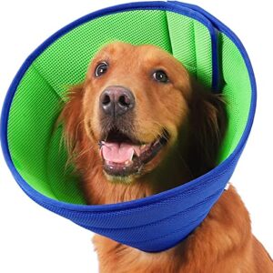 Soft Dog Cone Recovery Collars & Cones After Surgery for Medium Large Dogs, Comfy Ecollars to Stop Licking, Adjustable, Dog Ecollars for Recovery Plastic: Superior Support Fabric: Soft Comfort