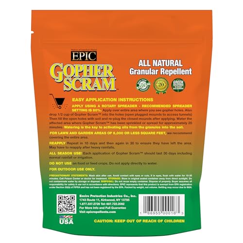 Gopher Scram All Natural Granular Repellent - All-Natural, Animal, People and Pet Safe Granule from EPIC Repellents (10 lb Bag)