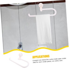 DRESSOOS Portable Toilet Paper Holder No Punching Storage Rack Hanger Tissue Toiletry Holder Suction Cup Towel Rack Roll Rack Napkin Toilet Tissue Rack Towel Suction Holders