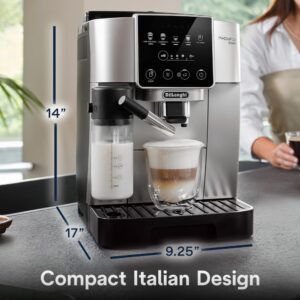 De'Longhi Magnifica Start Espresso & Coffee Machine with Automatic Milk Frother, One Touch Latte, Cappuccino, Built-in Grinder, Silver, ECAM22080SB