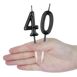 34th & 43rd Birthday Candles, Black Number 34 43 Candle for Cake, Happy Birthday Cake Topper Decoration for Birthday Anniversary Celebration Party Supplies