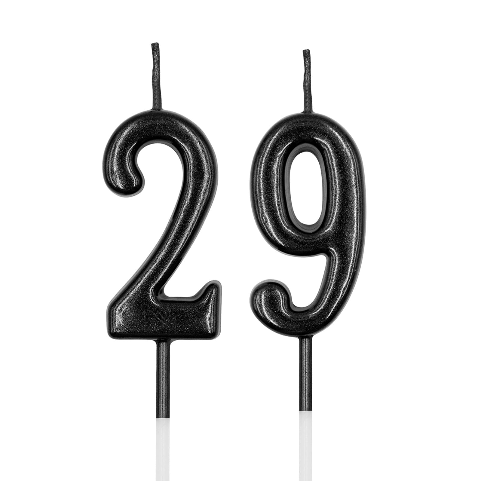 29th & 92nd Birthday Candles, Black Number 29 92 Candle for Cake, Happy Birthday Cake Topper Decoration for Birthday Anniversary Celebration Party Supplies