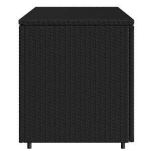 Gecheer Patio Storage Cabinet Outdoor Garden Storage Organizers Black 43.3"x21.7"x23.8" Poly Rattan 0223026C 0224026C