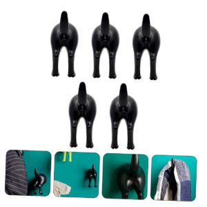 5pcs Tail Decorative Hook Dog Bum Coat Hook Punch Storage Pothook Jacket Hanger Kitchen Hook Wall Hangers Heavy Duty Belt Hanger Dog Tail Hooks Iron Metal Towel Rack