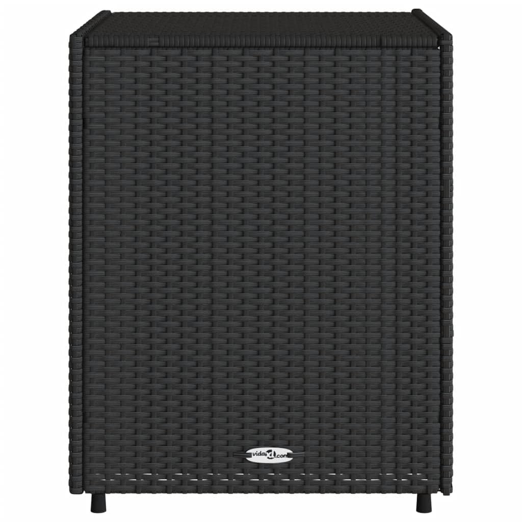 Gecheer Patio Storage Cabinet Outdoor Garden Storage Organizers Black 21.7"x23.2"x27.2" Poly Rattan 0223005C 0224005C