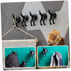 5pcs Tail Decorative Hook Dog Bum Coat Hook Punch Storage Pothook Jacket Hanger Kitchen Hook Wall Hangers Heavy Duty Belt Hanger Dog Tail Hooks Iron Metal Towel Rack